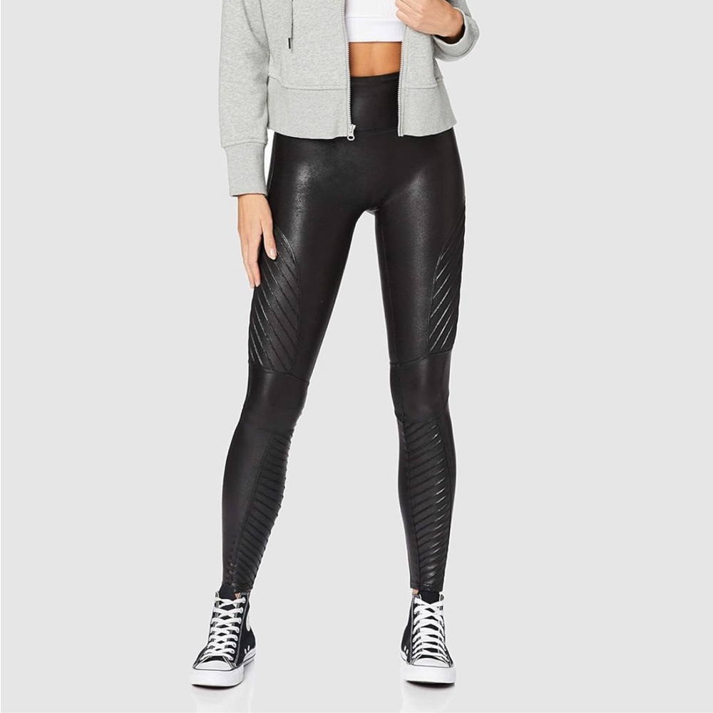 SPANX faux leather moto leggings XL